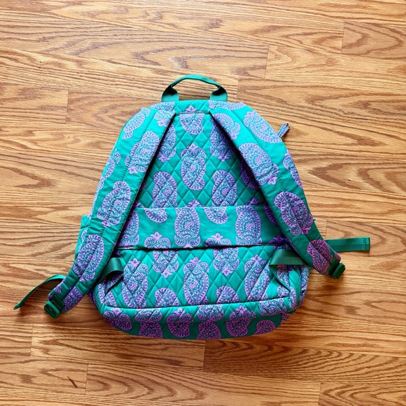 Quilted Green and Purple Women\'s Backpack - main image 8